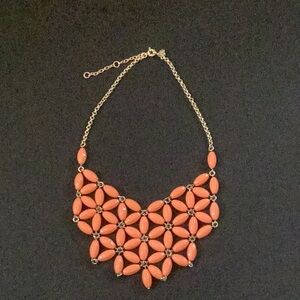 BEAUTIFUL BIB Coral Necklace with Gold Chain